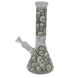 10" Bong - Sandblasted Glo in The Dark Scream Beaker Bong
