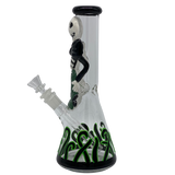 10" Bong - Glo in The Dark Mrs Skeleton Bong