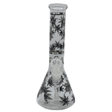 10" Bong - Sandblasted Glo in The Dark Flower Beaker Bong