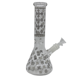 10" Bong - Sandblasted Glo in The Dark LV Design Beaker Bong