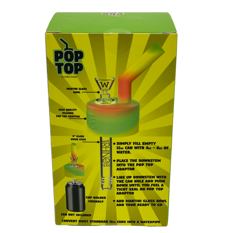 White Rhino Pop Top Adapter - Convert 12OZ Can to A Bong