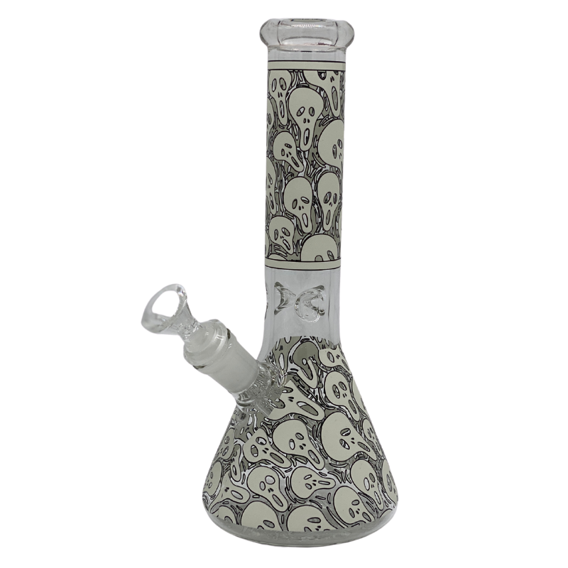 10" Bong - Sandblasted Glo in The Dark Scream Beaker Bong