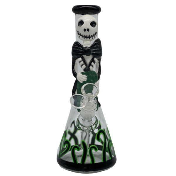 10" Bong - Glo in The Dark Mrs Skeleton Bong