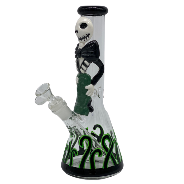 10" Bong - Glo in The Dark Mrs Skeleton Bong