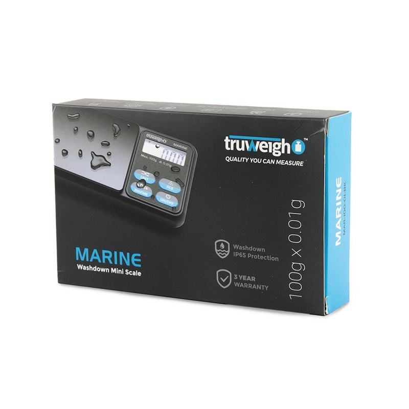 TRUWEIGH MARINE IP65 RATED WASHDOWN MINISCALE - 100G X 0.01G